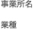 事業所名 業種
